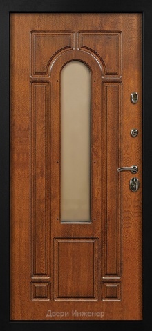 Дверь со стеклом и ковкой DR233