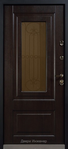 Дверь со стеклом и ковкой DR238
